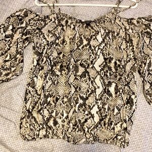 INC off the shoulder snakeskin 3/4 sleeve